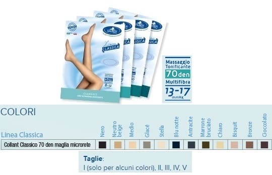 Sauber Dispositivi Medici Classic Collant 70 Den 13-17mm tg 4 Nero