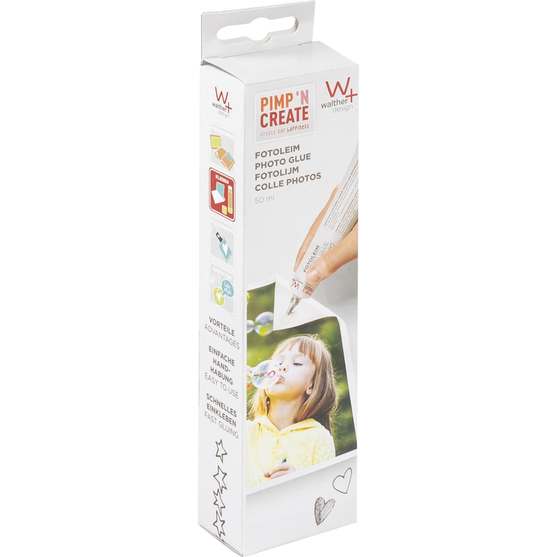 Walther Design, Colla per foto + per poster, Tubo adesivo per foto 50ml