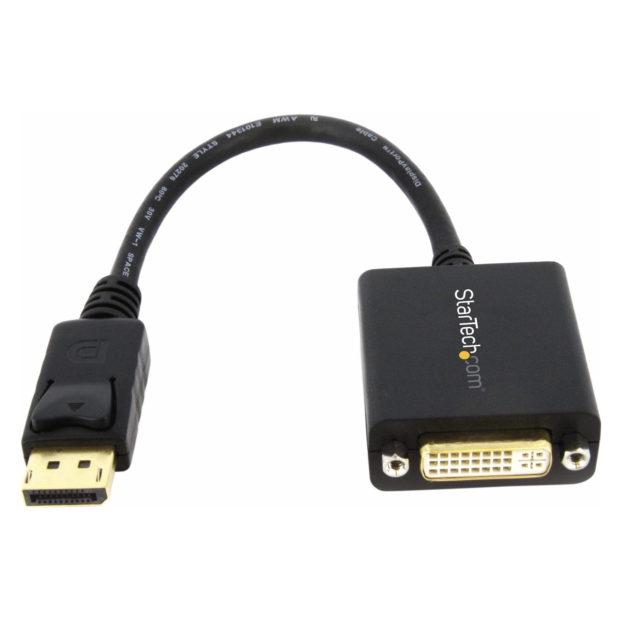StarTech DisplayPort chiuso (DVI, 25.40 cm), Adattatore dati + video, Nero