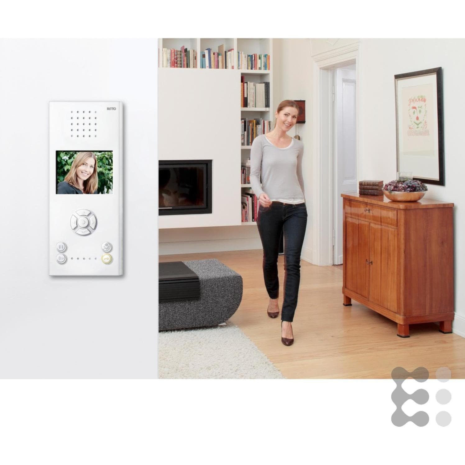 Ritto, Campanello + Citofono, Videocitofono elettrico TwInnensechskant Comfort bianco