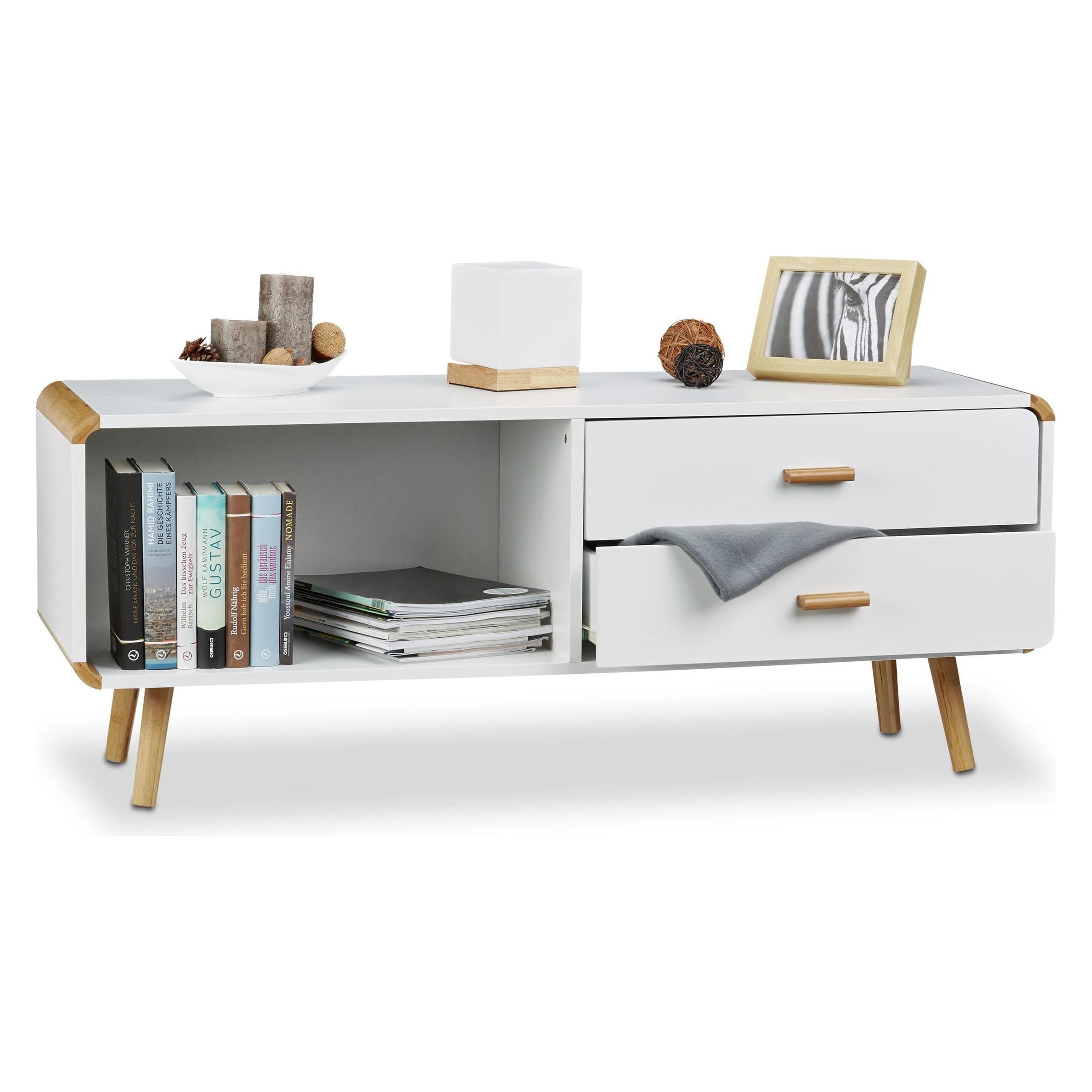 Relaxdays, Cassettiera + Credenza, Credenza (120 x 40 x 48 cm)