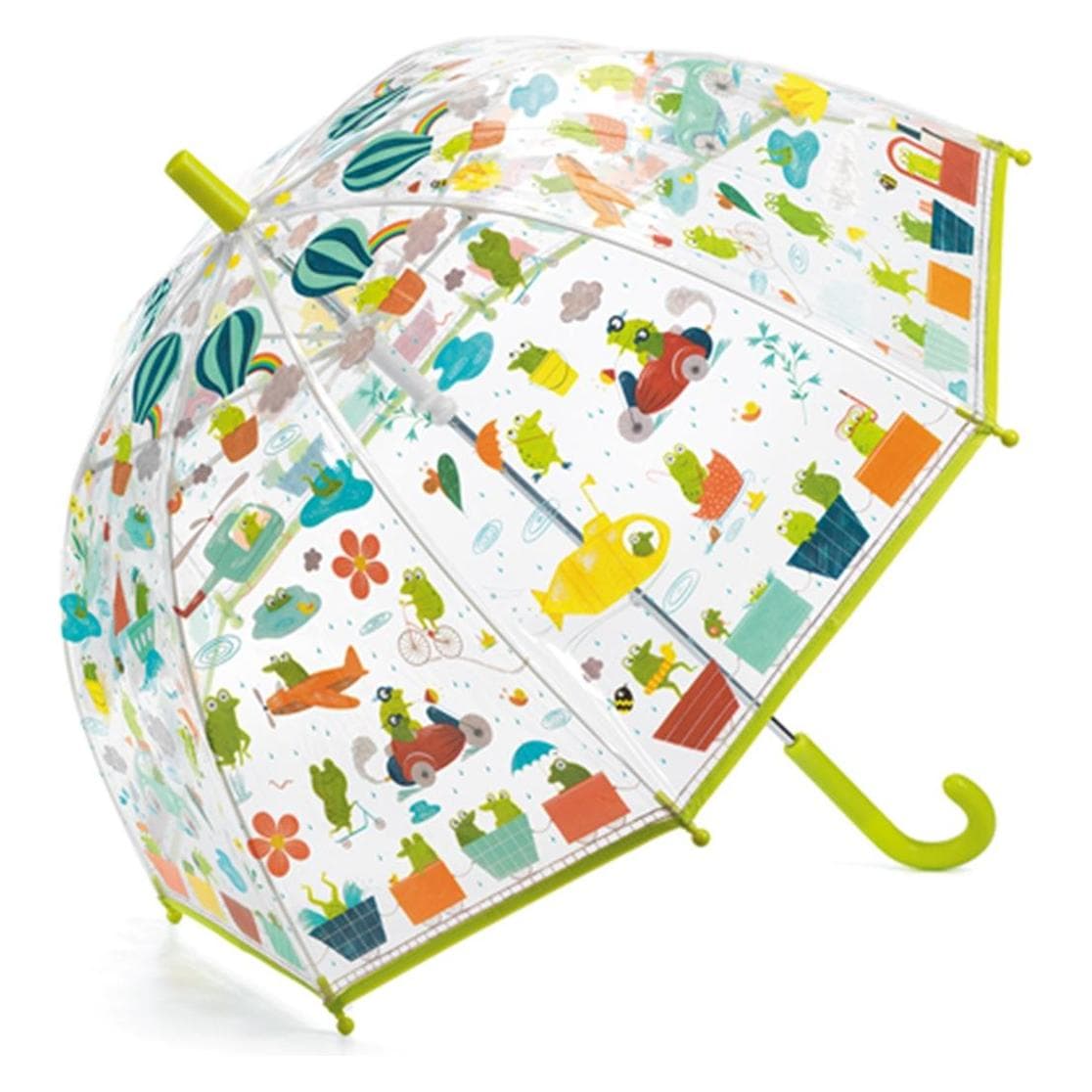 Djeco, Unisex, Ombrello, Ombrello rane 70x68cm, Multicolore