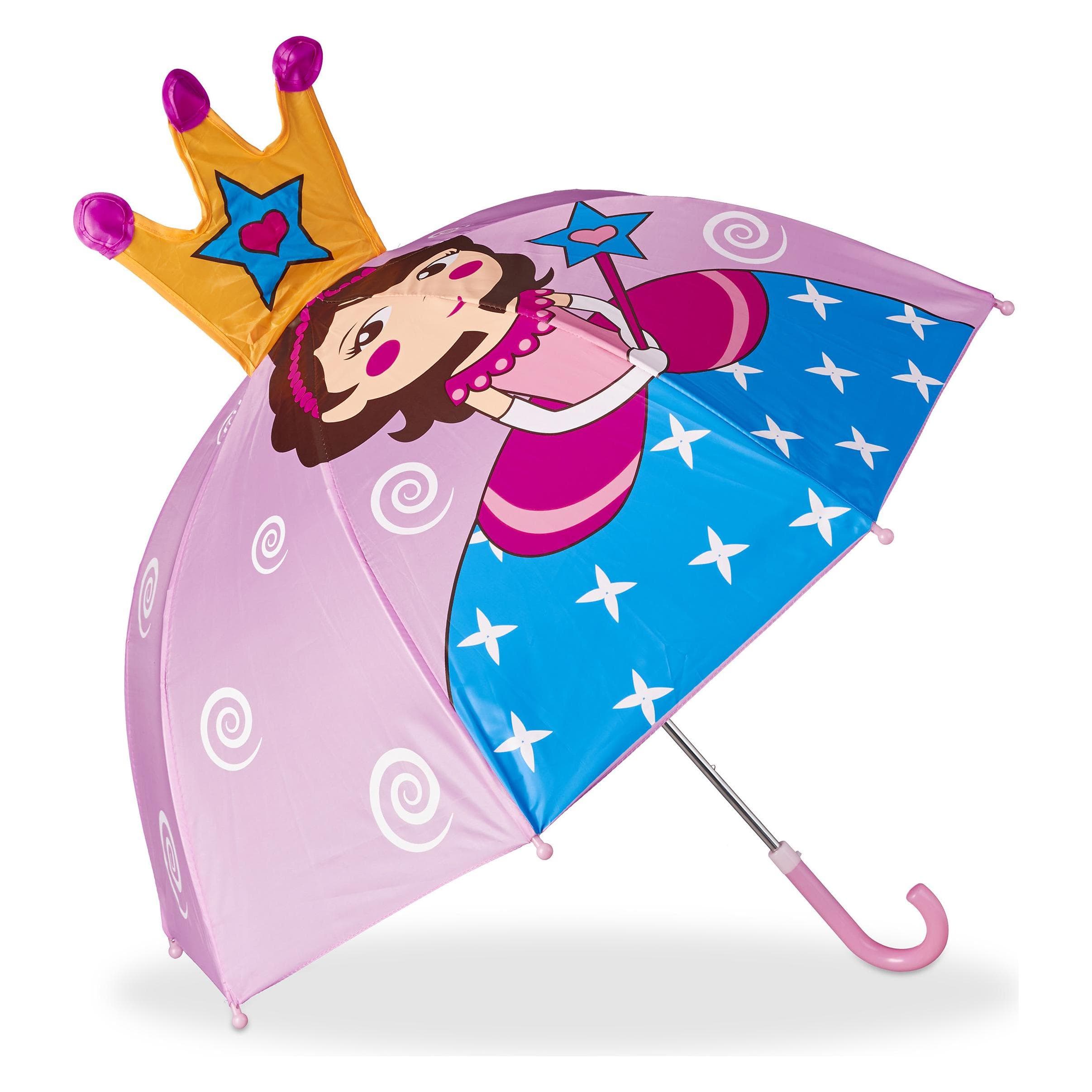 Relaxdays, Bambine, Ombrello, Ombrello per bambini colorato, Rosa