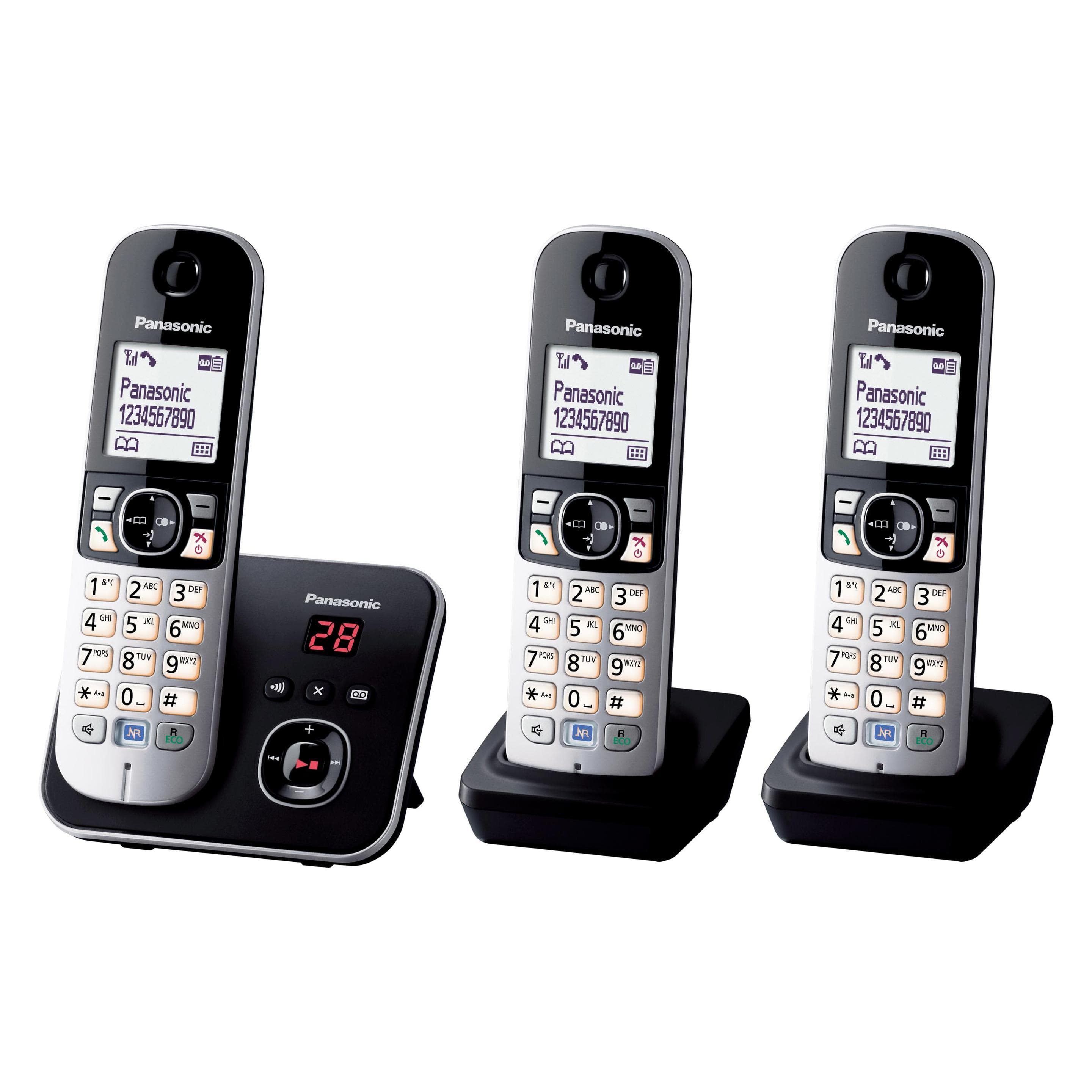 Panasonic KX-TG6823, Telefono, Nero, Argento