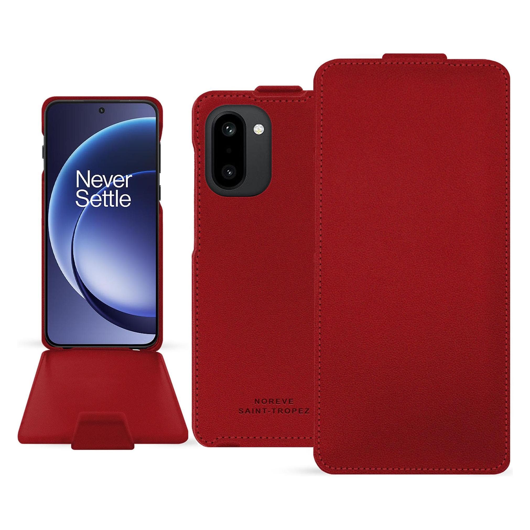 Noreve Lederschutzh??lle vertikal (OnePlus 15R), Cover smartphone, Rosso