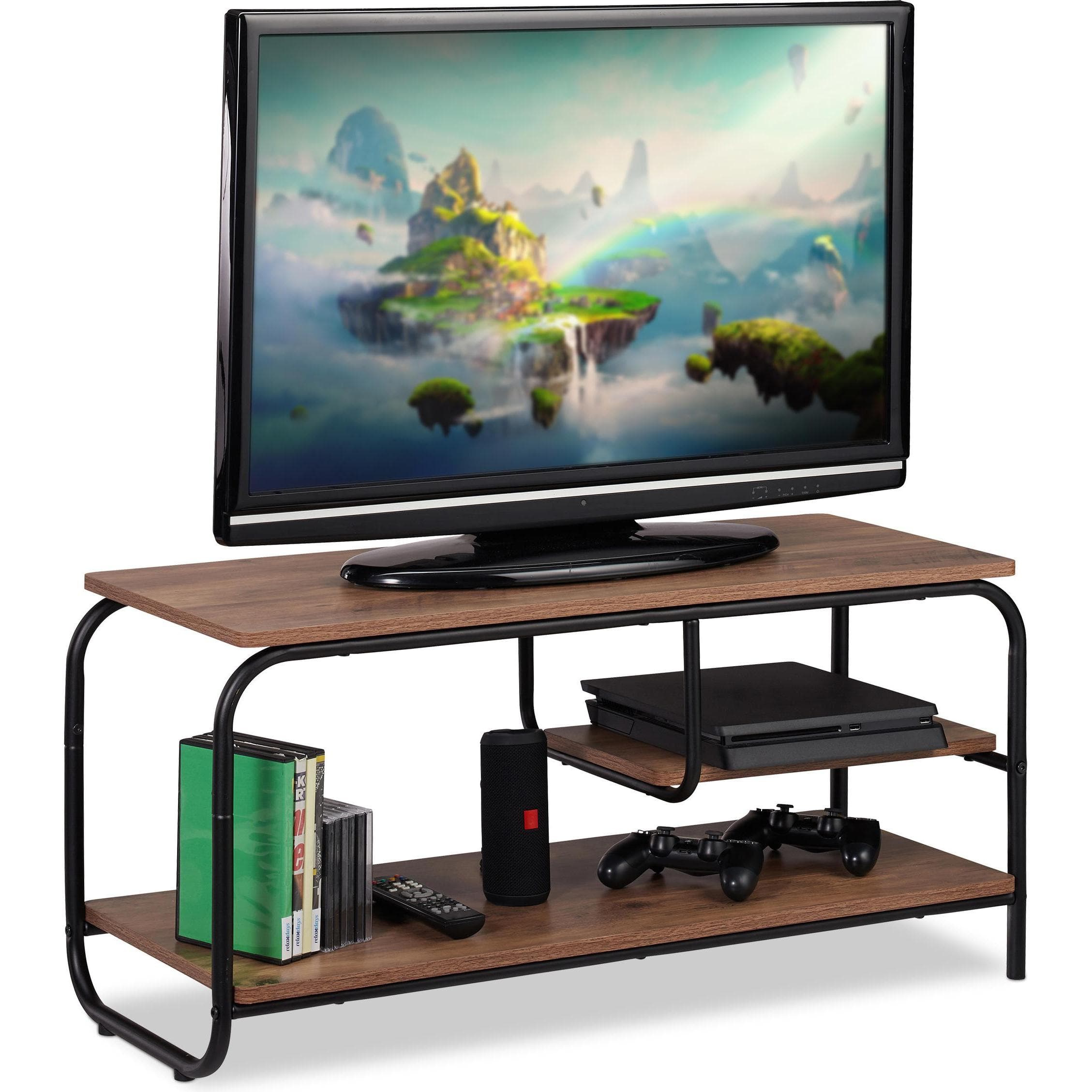 Relaxdays, Mobile TV, Mobile TV tavolino per la televisione (90 x 35 x 43 cm)