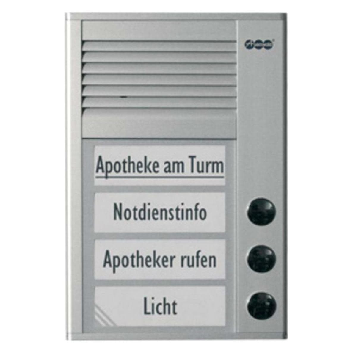 Auerswald, Campanello + Citofono, TFS-Dialog 203 per estensione a/b / 3 pulsanti a campana / alloggiamento slim-line / p... (Cablato)