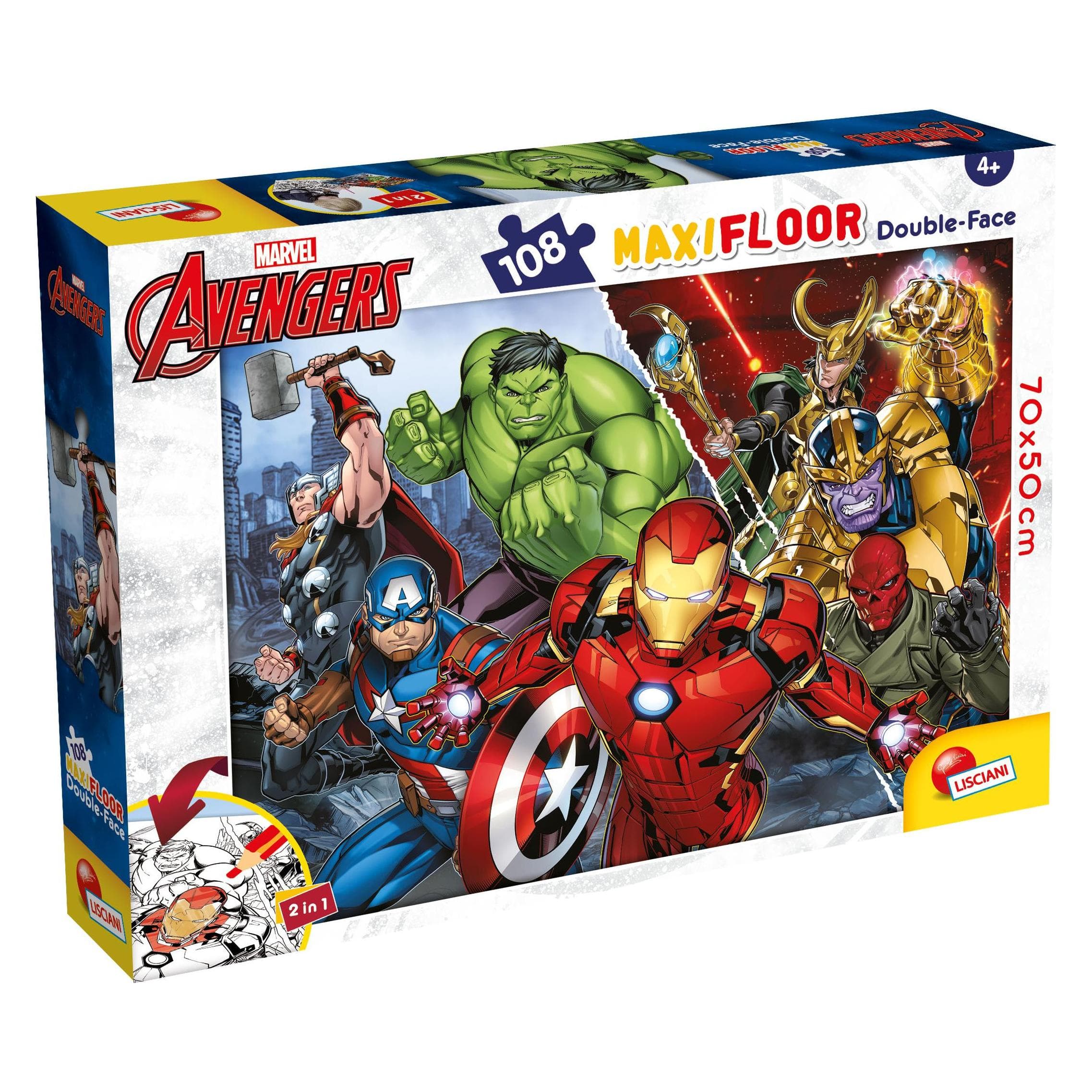 Lisciani 99771 - - MARVEL PUZZLE DF MAXI FLOOR 108 AVENGERS (108 pezzi)