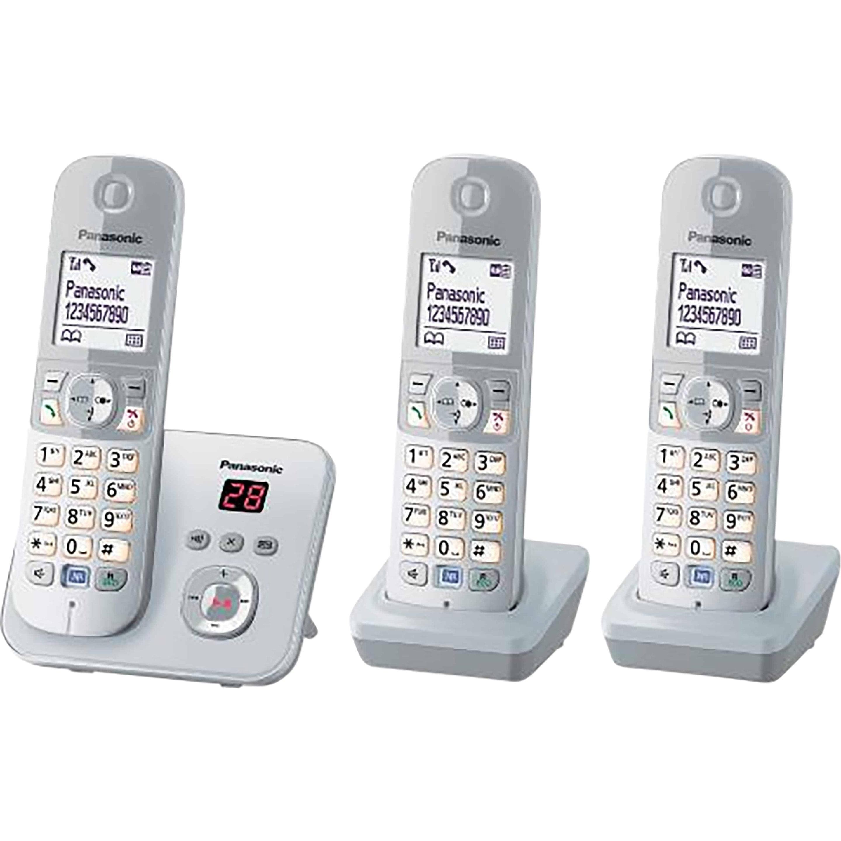 Panasonic KX-TG6823GS, Telefono, Argento, Bianco