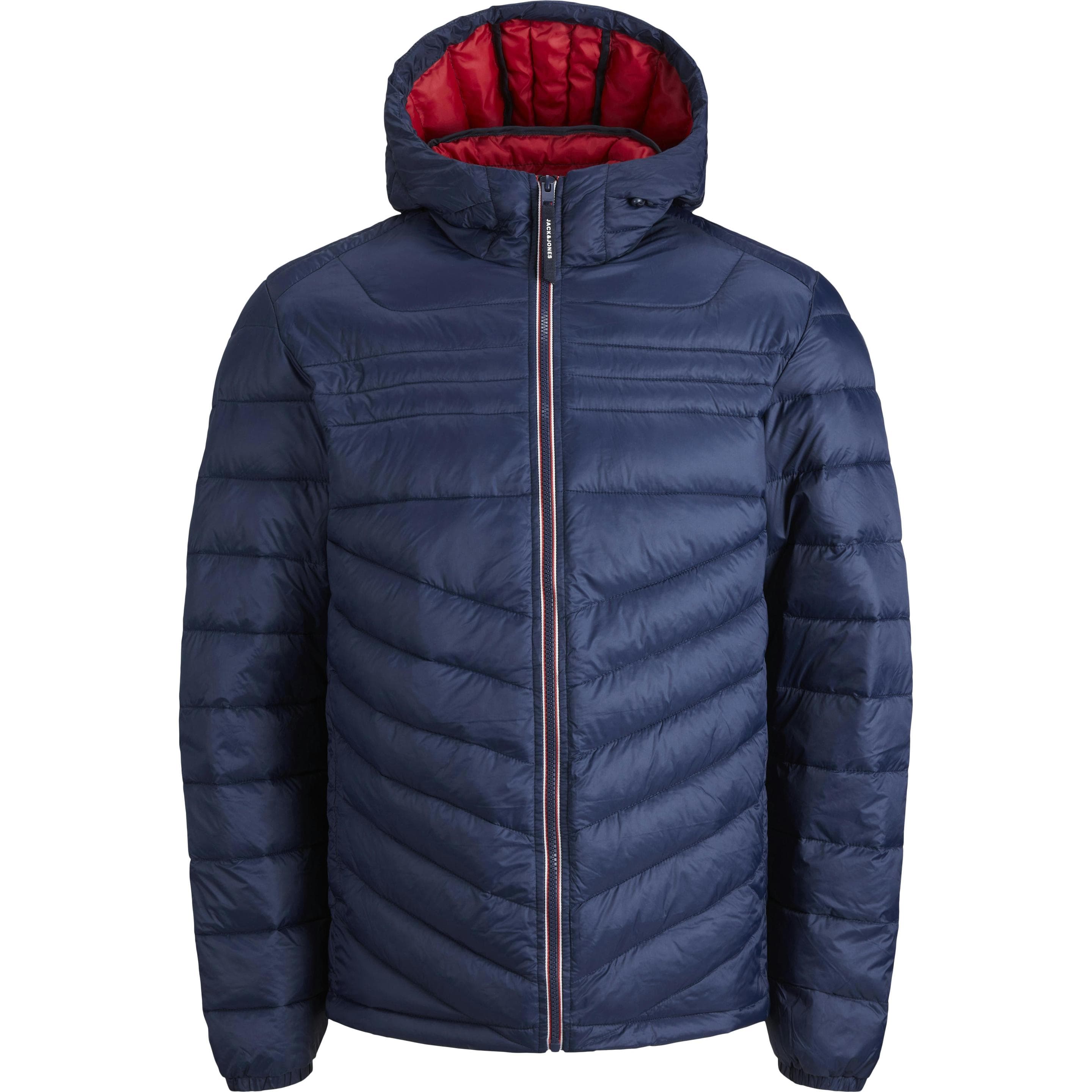 Jack & Jones, Uomini, Giacche invernali, Giacca leggera imbottita con cappuccio, Blu, (L)