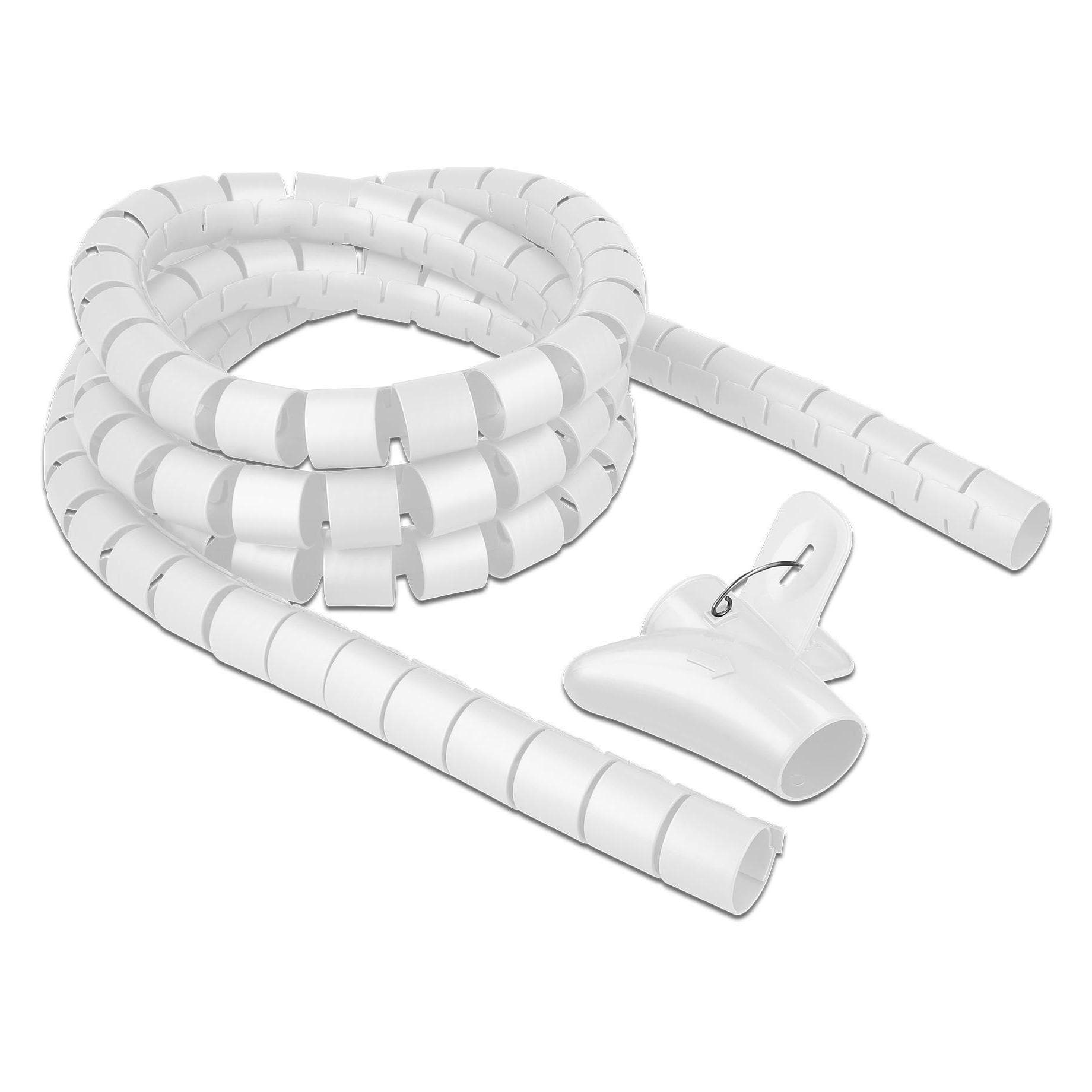 Delock, Canale passacavi, Tubo a spirale con utensile retrattile 2,5 m x 30 mm bianco (Tubo a spirale per cavi, 250 cm)
