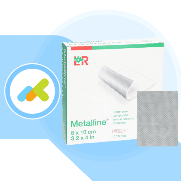 Metalline Compresse | Medicazione Drenante Per Tracheostomia | 10 Pezzi