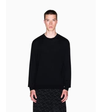 A|X Armani Exchange per uomo. XM001878AF11982UC001 Maglia nera con design (XL), Nero, Casual, Lana, Acrilico