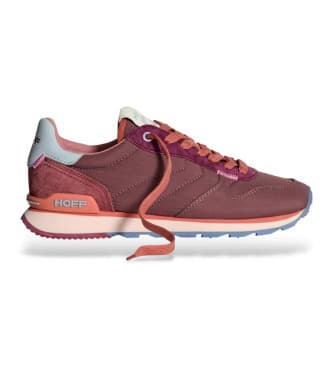 HOFF per donna. 22517004 Sneakers in pelle marrone da pista e campo (36), Basso, Stringhe, Casual, Granata