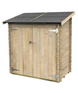 Casetta in legno addossata da giardino alce "ambrogio" in abete 155x85x165 cm