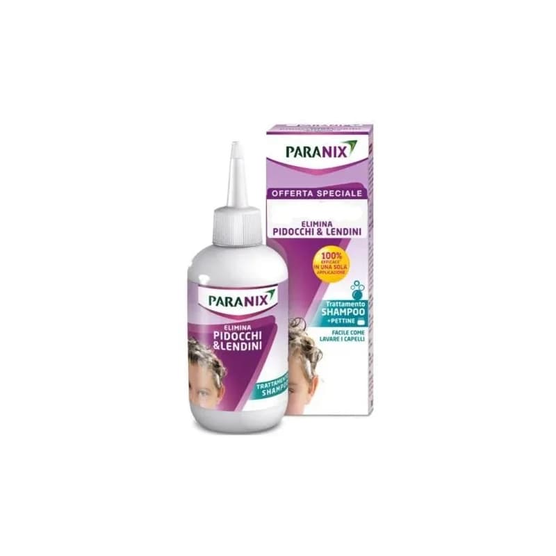 PARANIX Elimina Pidocchi e Lendini - Shampoo Doppia Azione + Pettine 200 Ml Promo