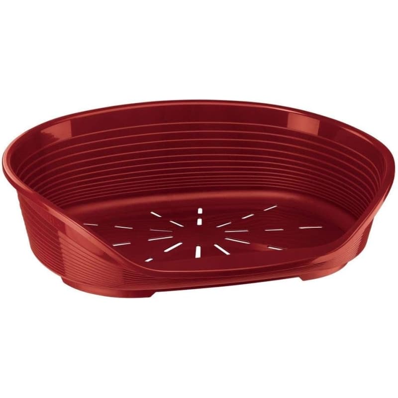 FERPLAST Siesta Deluxe - Cuccia per Cani e Gatti in Resina Termoplastica Bordeaux Taglia 2 49x36xh17,5 cm