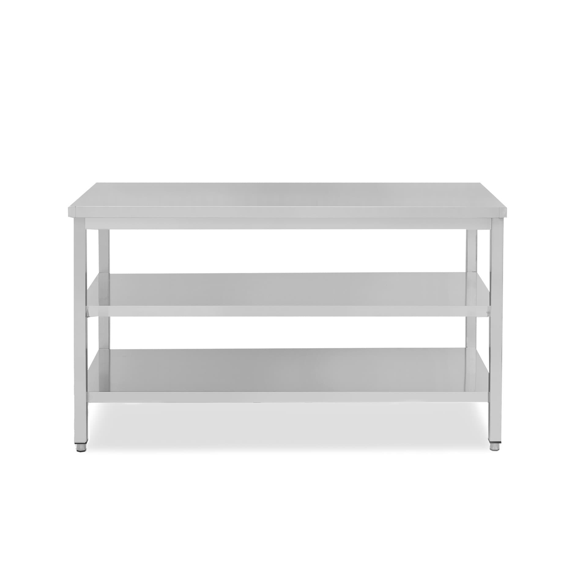 Tavolo inox 2 ripiani L 1900 mm x P 800 mm x H 865 mm