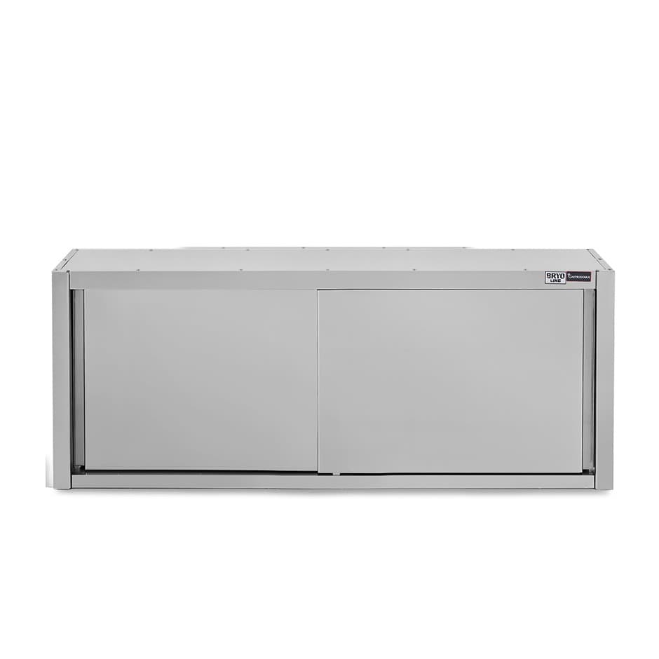 Pensile acciaio inox con porte scorrevoli, 1 ripiano, L 2000 x P 400 x H 650 mm