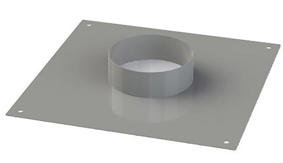 Collarino per canna fumaria diametro 300 mm - piastra 350 x 350 mm