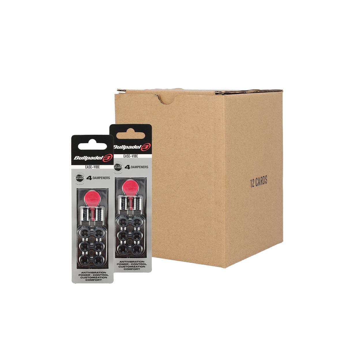 Box 12 Pcs - Blister (4 Pcs) Ease Vibe Vibe Antivibrator Bullpadel 005 Black