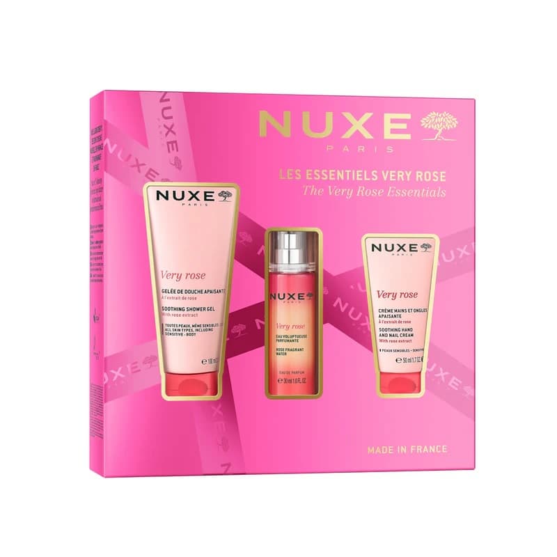 Nuxe Les Essentiels Very Rose Cofanetto Con Gel Doccia Lenitivo 100ml + Acqua Profumata 30ml + Crema Mani E Unghie 50ml | Offerta Speciale
