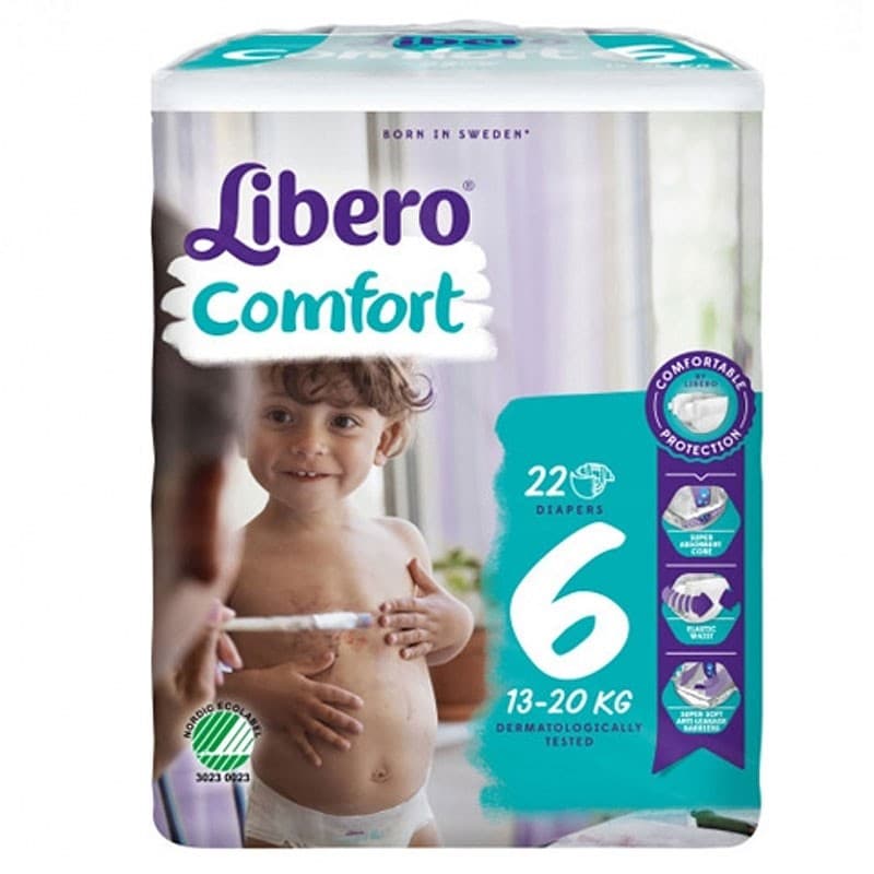 Libero Comfort Pannolini 13-20kg Taglia 6 22 Pezzi