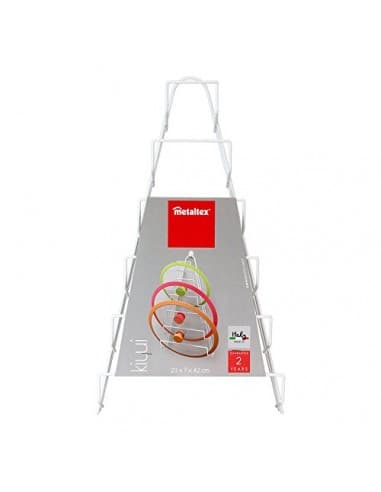 Metaltex kiwi - porta coperchi a 6 posti, bianco, 23x7x42 cm