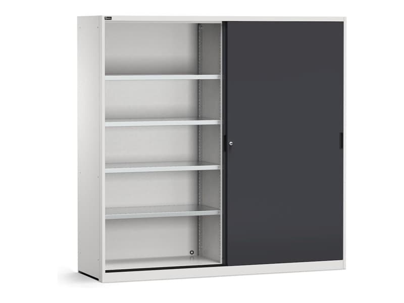 Armadio officina Fami Perfom 2040x600x2000mm con ante scorrevoli e 8 ripiani fessurati