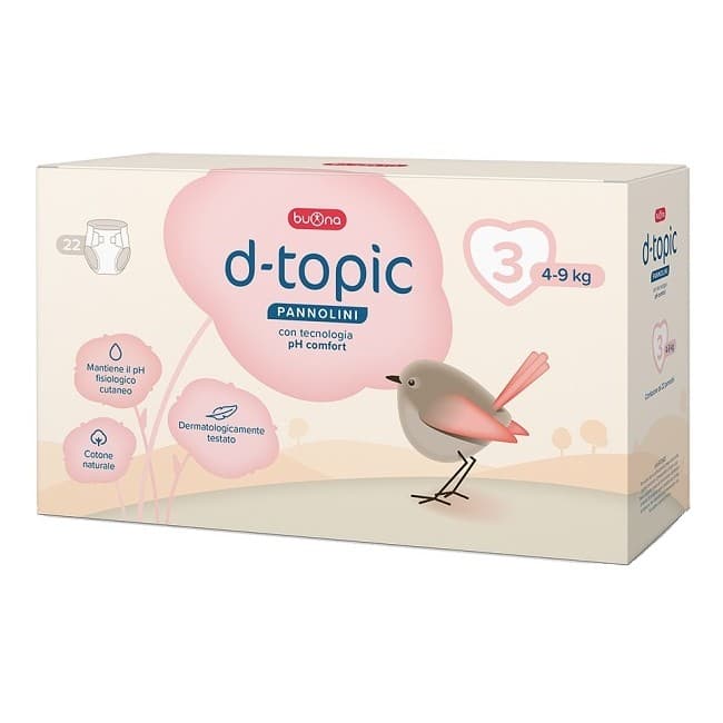 Buona - D-topic Pannolini Per Bambini Con Tecnologia pH Comfort Taglia 3 22 Pezzi